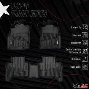 Toyota Tacoma Floor Mats - Omac - 3D Texan Premium TPE - Black - '05-'15